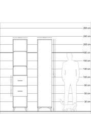 Hyperion Dolap 3 Raflı 2 Çekmeceli 44x44x221 Aytaşı-Antrasit