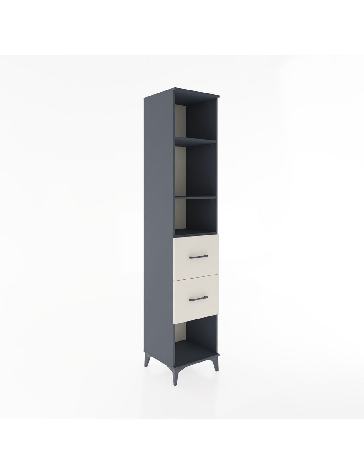 Hyperion Dolap 3 Raflı 2 Çekmeceli 44x44x221 Antrasit-Aytaşı