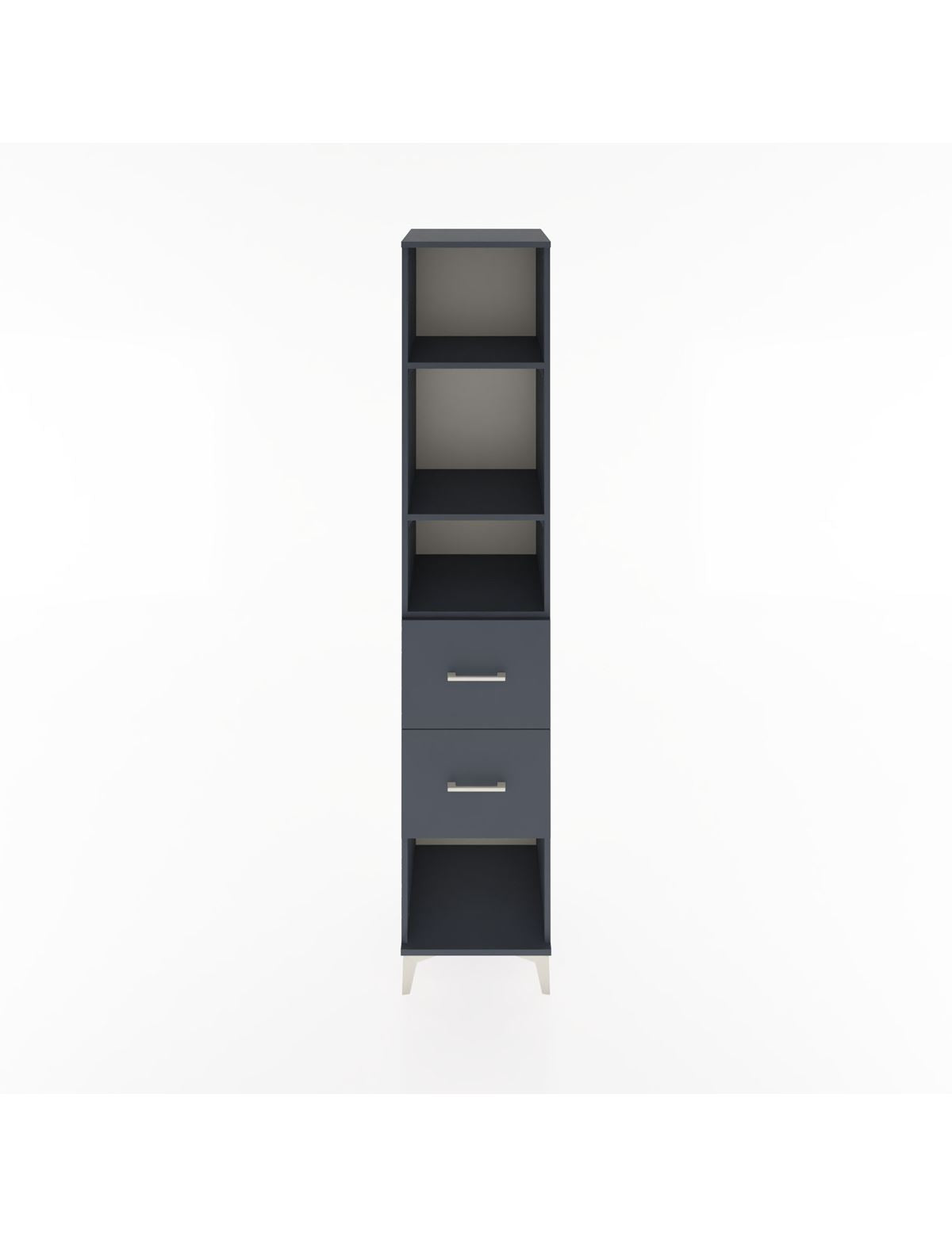 Hyperion Dolap 3 Raflı 2 Çekmeceli 44x44x221 Antrasit-Antrasit