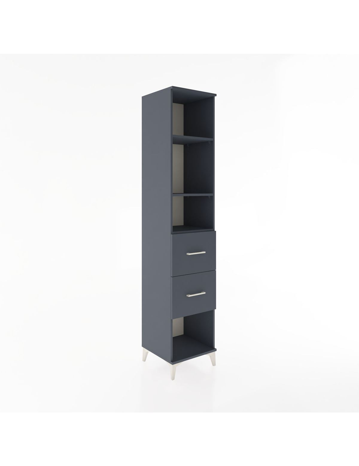 Hyperion Dolap 3 Raflı 2 Çekmeceli 44x44x221 Antrasit-Antrasit