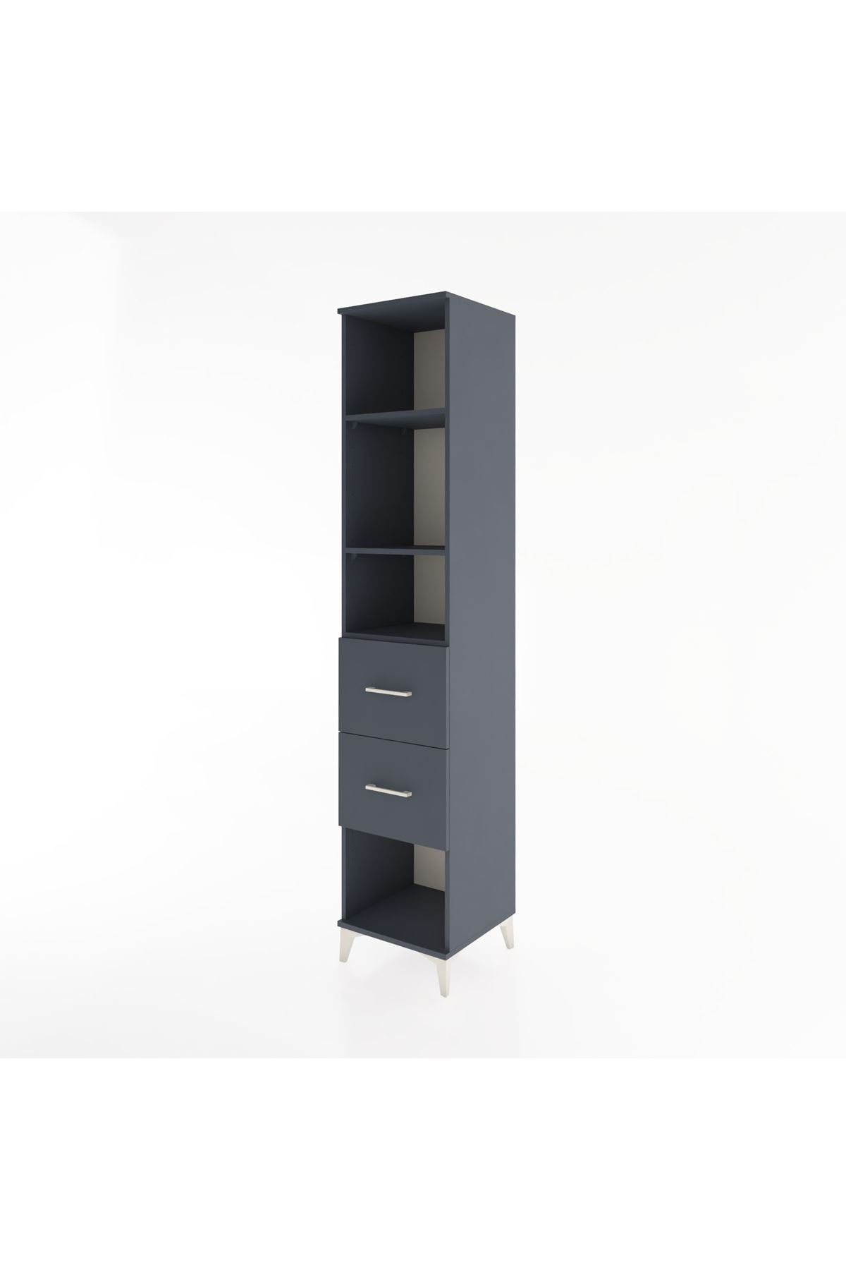 Hyperion Dolap 3 Raflı 2 Çekmeceli 44x44x221 Antrasit-Antrasit