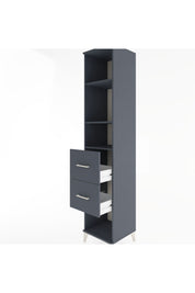 Hyperion Dolap 3 Raflı 2 Çekmeceli 44x44x221 Antrasit-Antrasit