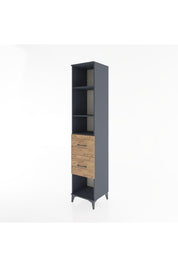 Hyperion Dolap 3 Raflı 2 Çekmeceli 44x44x221 Antrasit-Çam