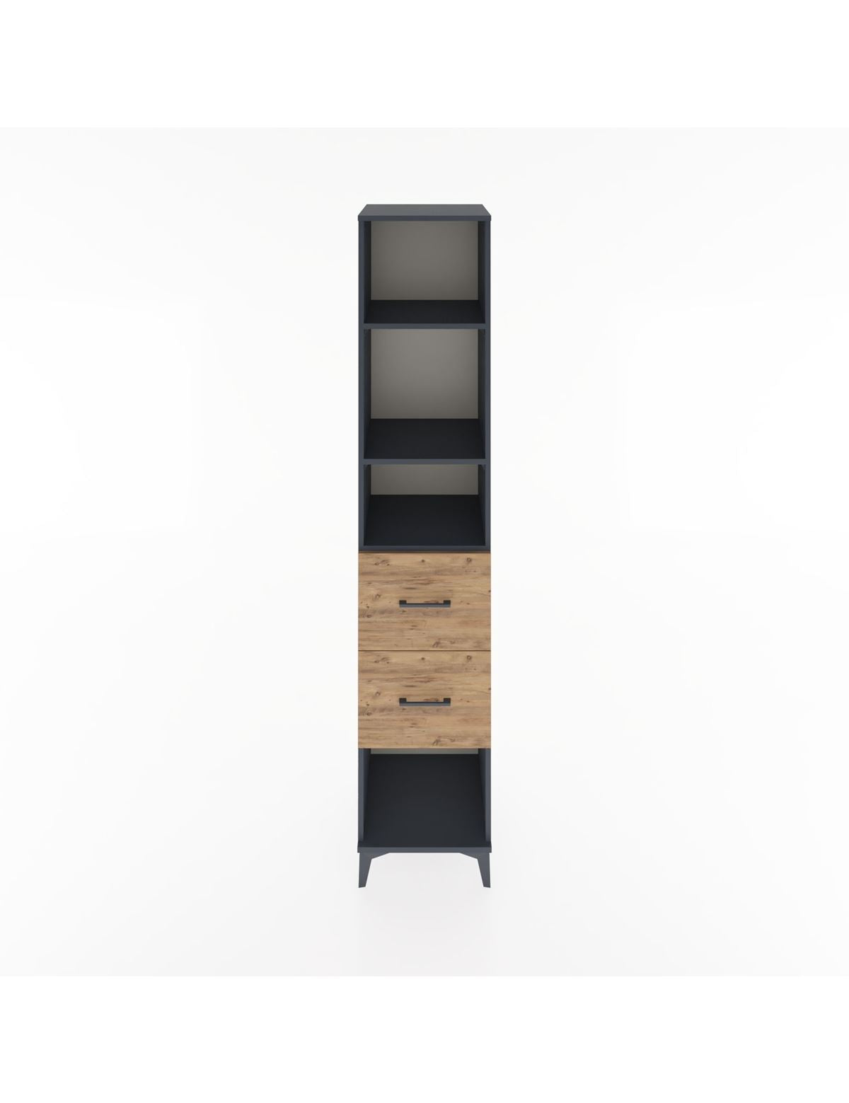 Hyperion Dolap 3 Raflı 2 Çekmeceli 44x44x221 Antrasit-Çam