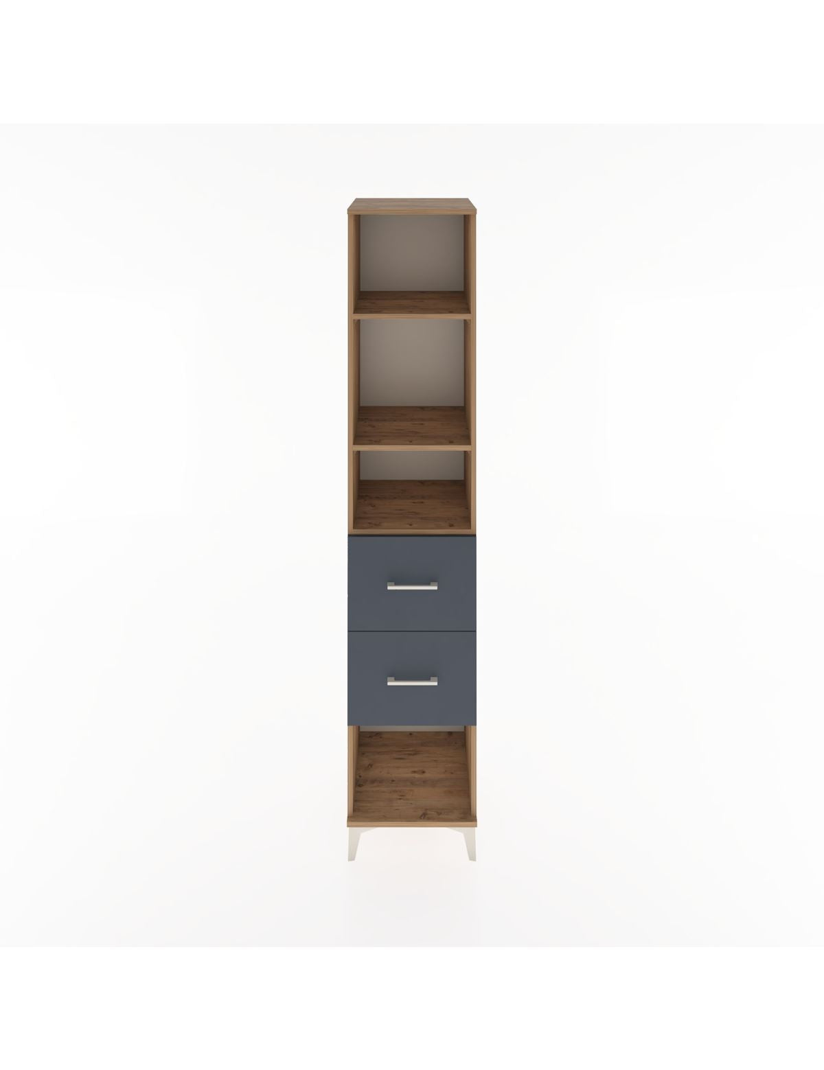 Hyperion Dolap 3 Raflı 2 Çekmeceli 44x44x221 Çam-Antrasit