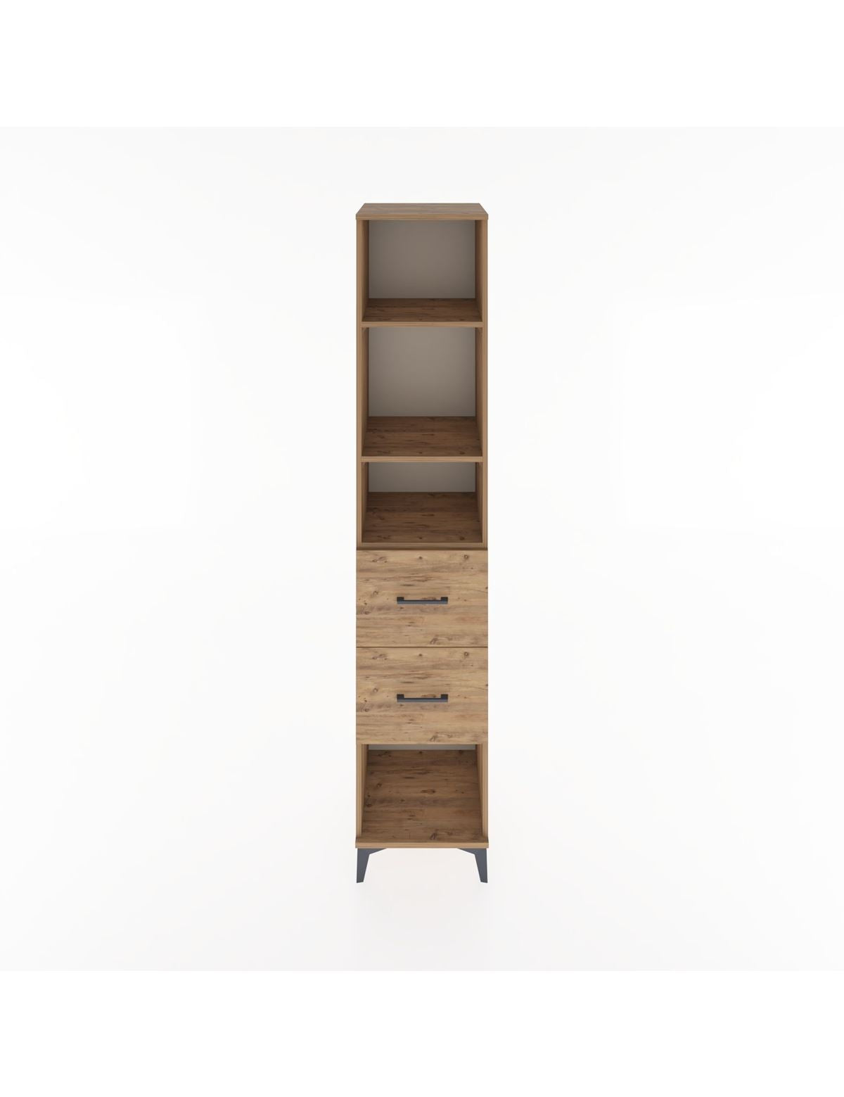 Hyperion Dolap 3 Raflı 2 Çekmeceli 44x44x221 Çam-Çam