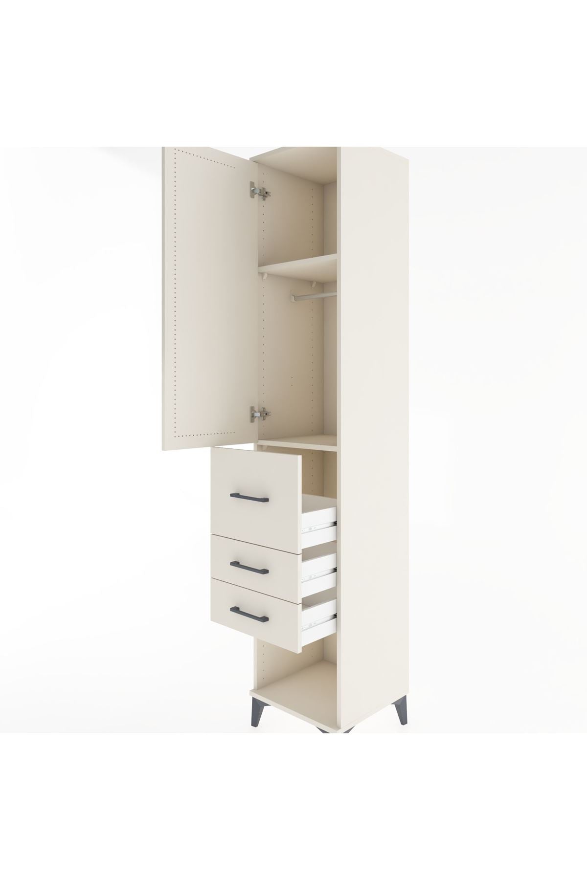 Hyperion Dolap 2 Raflı 3 Çekmeceli Tek Askılı 44x44x221 Aytaşı-Aytaşı