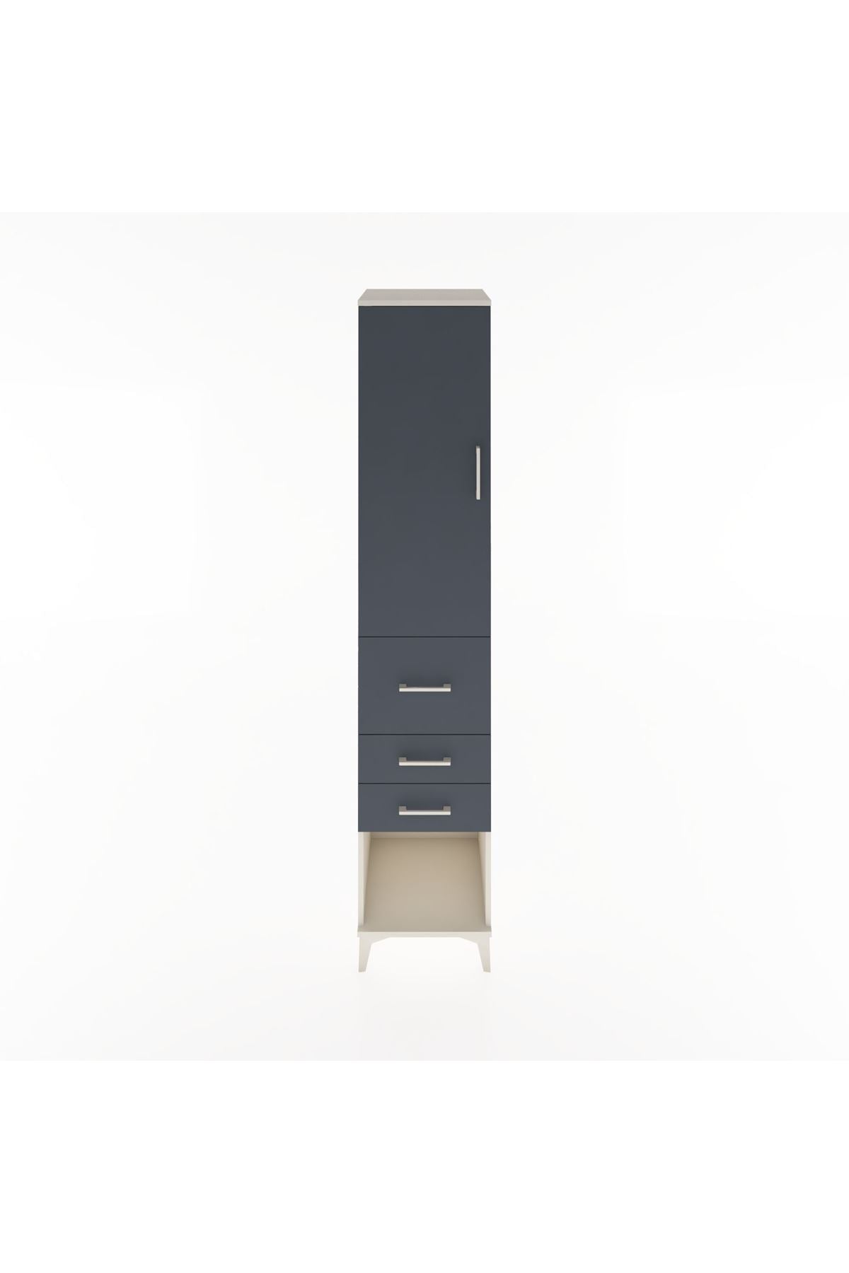 Hyperion Dolap 2 Raflı 3 Çekmeceli Tek Askılı 44x44x221 Aytaşı-Antrasit