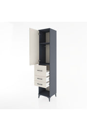 Hyperion Dolap 2 Raflı 3 Çekmeceli Tek Askılı 44x44x221 Antrasit-Aytaşı