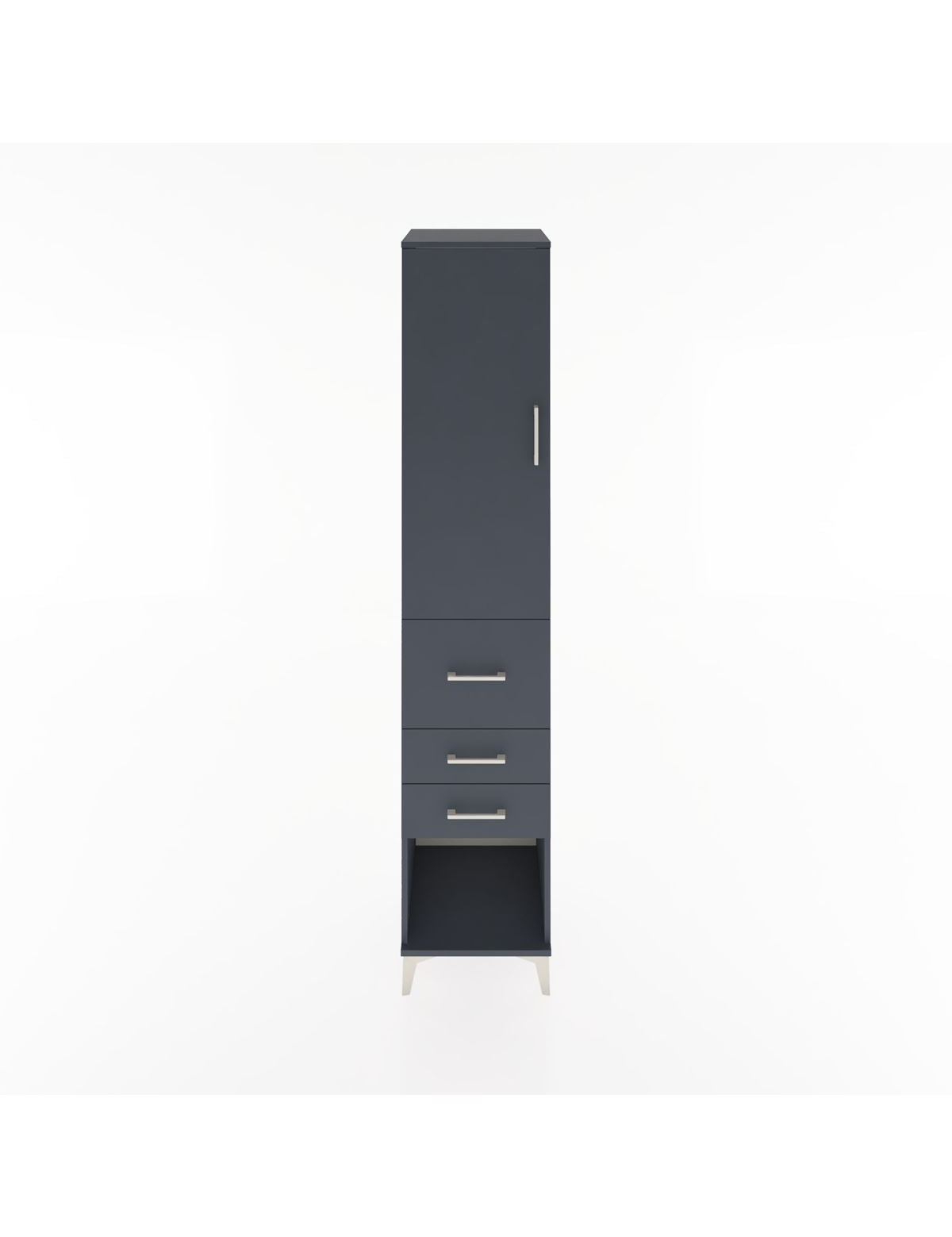 Hyperion Dolap 2 Raflı 3 Çekmeceli Tek Askılı 44x44x221 Antrasit-Antrasit