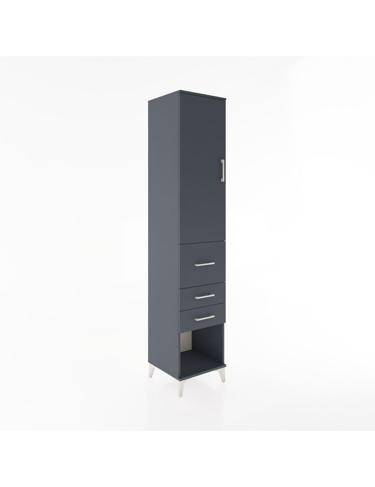 Hyperion Dolap 2 Raflı 3 Çekmeceli Tek Askılı 44x44x221 Antrasit-Antrasit