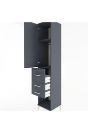 Hyperion Dolap 2 Raflı 3 Çekmeceli Tek Askılı 44x44x221 Antrasit-Antrasit