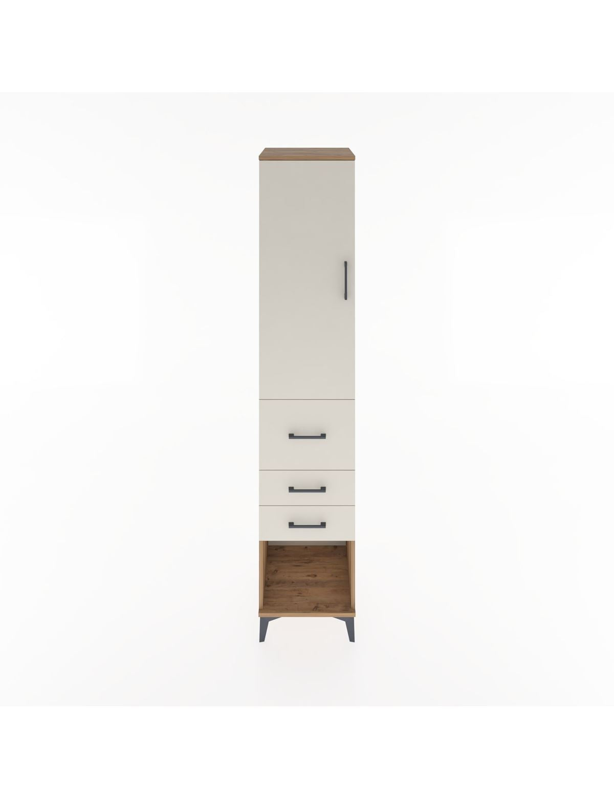 Hyperion Dolap 2 Raflı 3 Çekmeceli Tek Askılı 44x44x221 Çam-Aytaşı