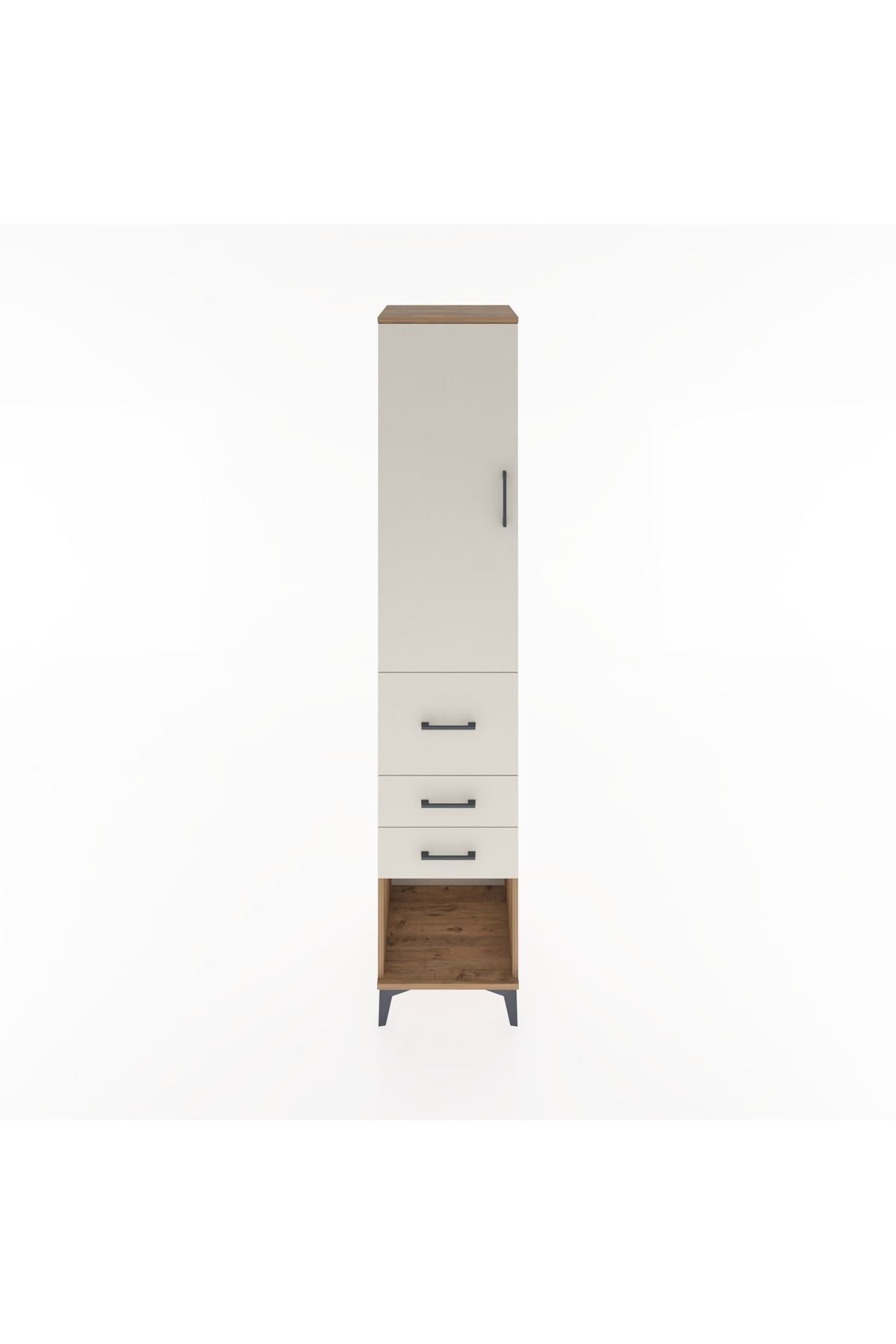 Hyperion Dolap 2 Raflı 3 Çekmeceli Tek Askılı 44x44x221 Çam-Aytaşı