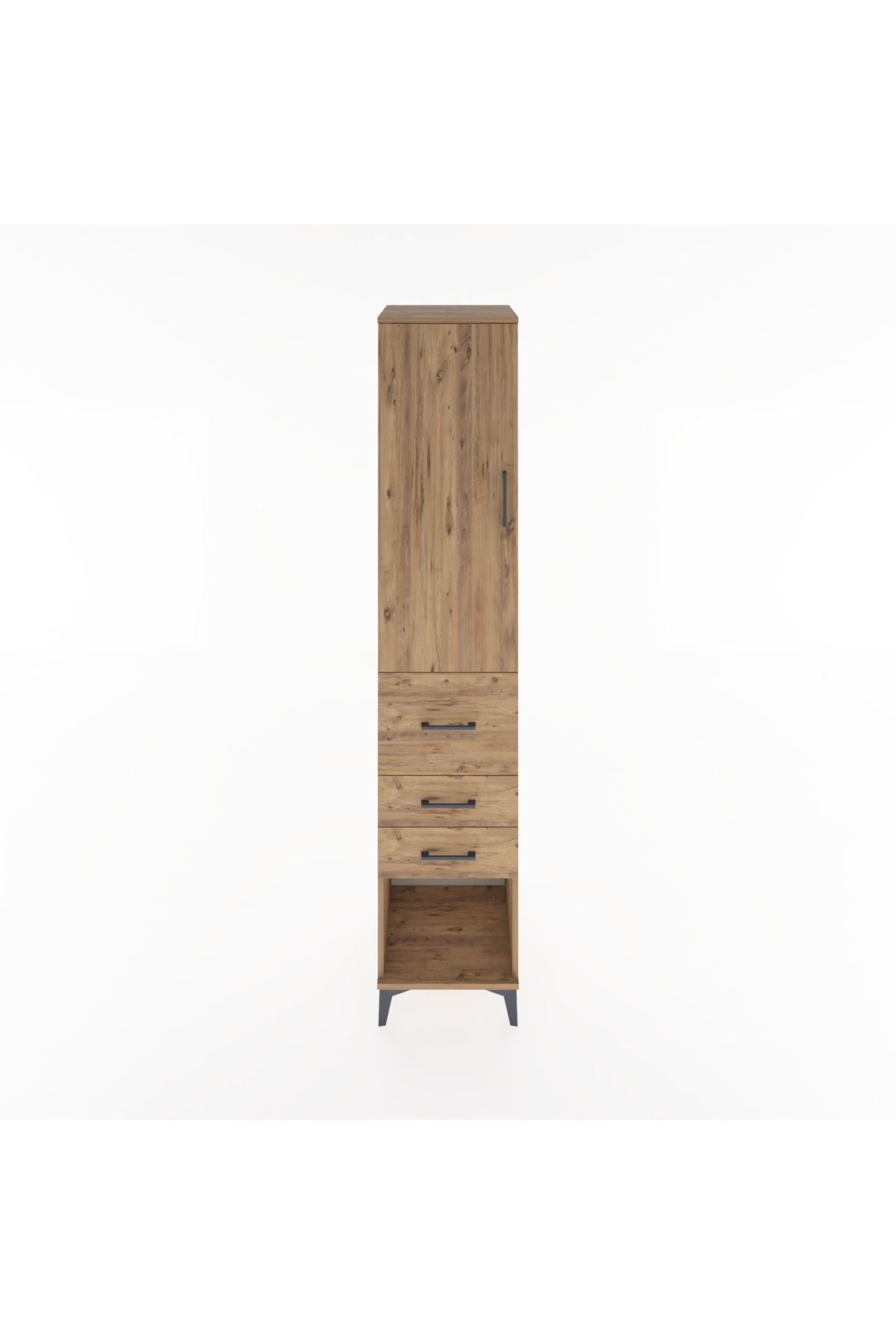 Hyperion Dolap 2 Raflı 3 Çekmeceli Tek Askılı 44x44x221 Çam-Çam