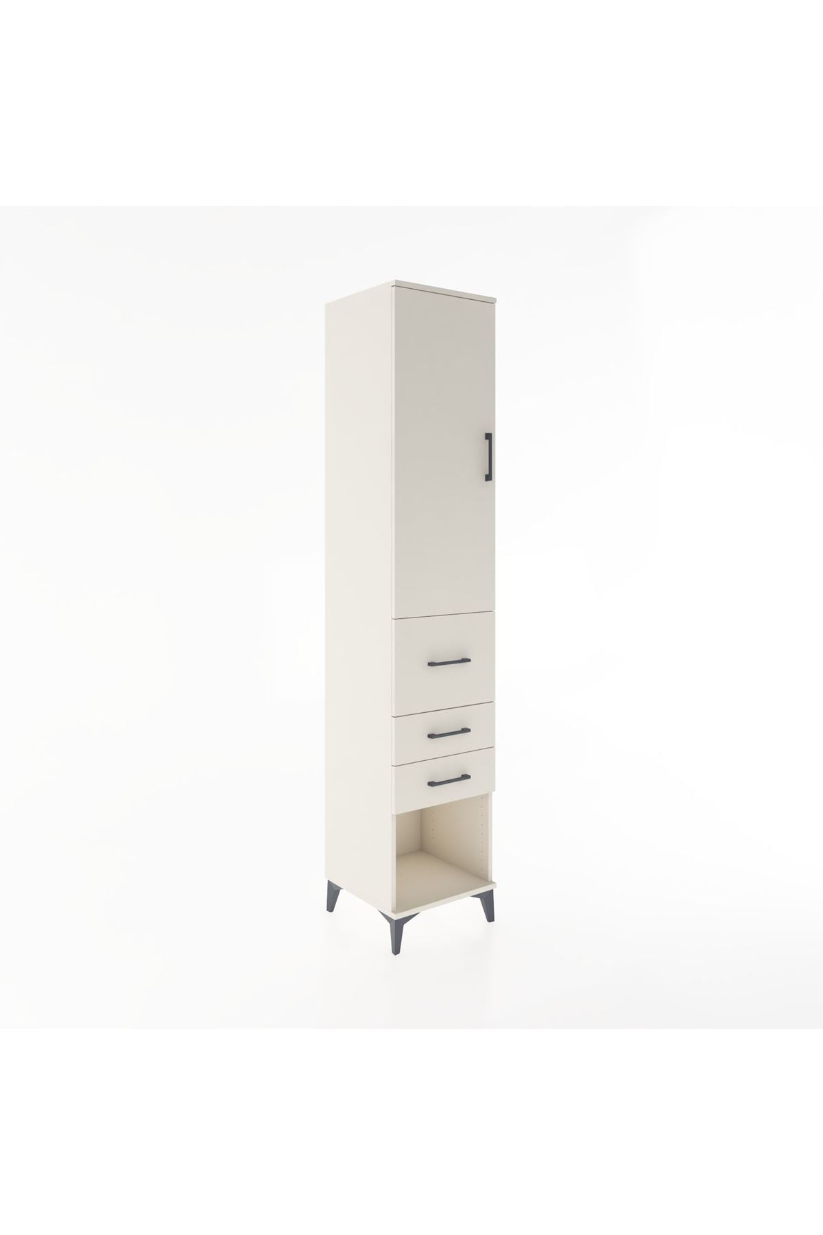 Hyperion Dolap 3 Raflı 3 Çekmeceli Tek Kapaklı 44x44x221 Aytaşı-Aytaşı