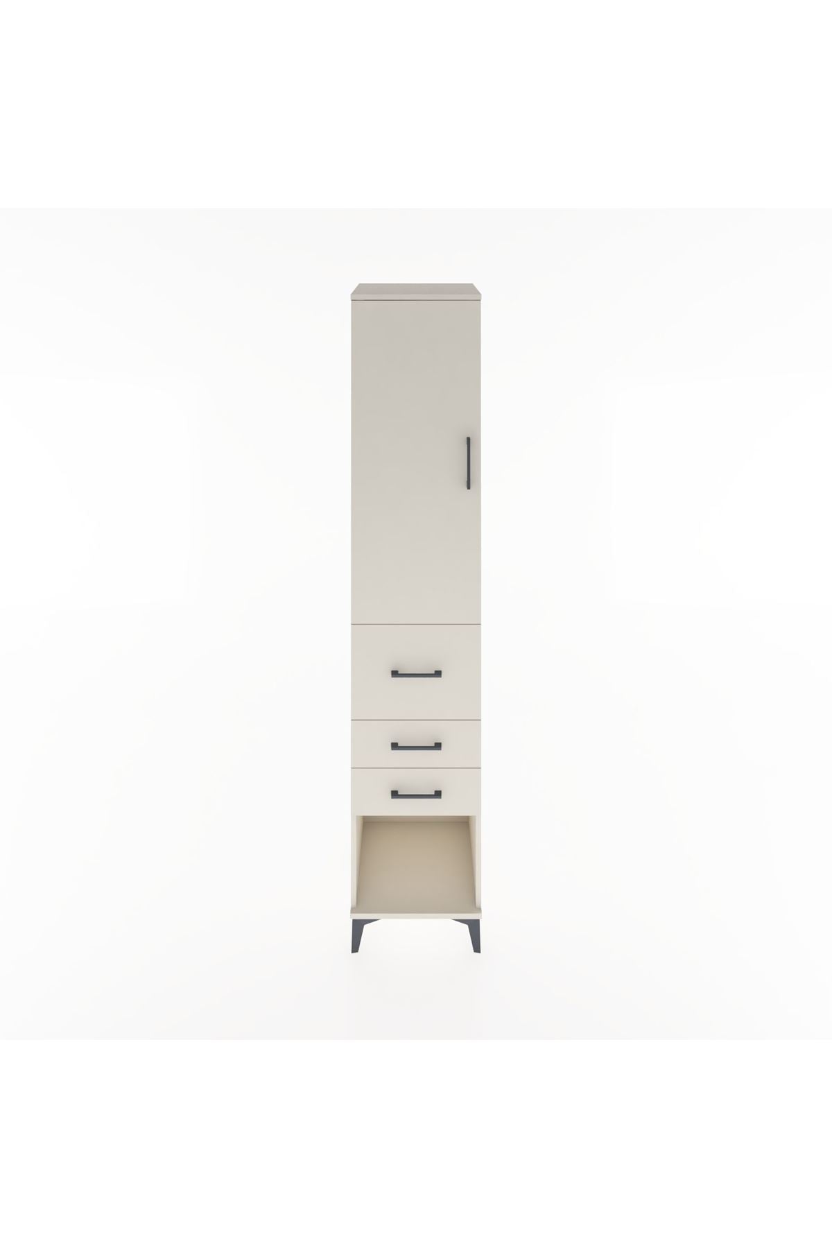 Hyperion Dolap 3 Raflı 3 Çekmeceli Tek Kapaklı 44x44x221 Aytaşı-Aytaşı