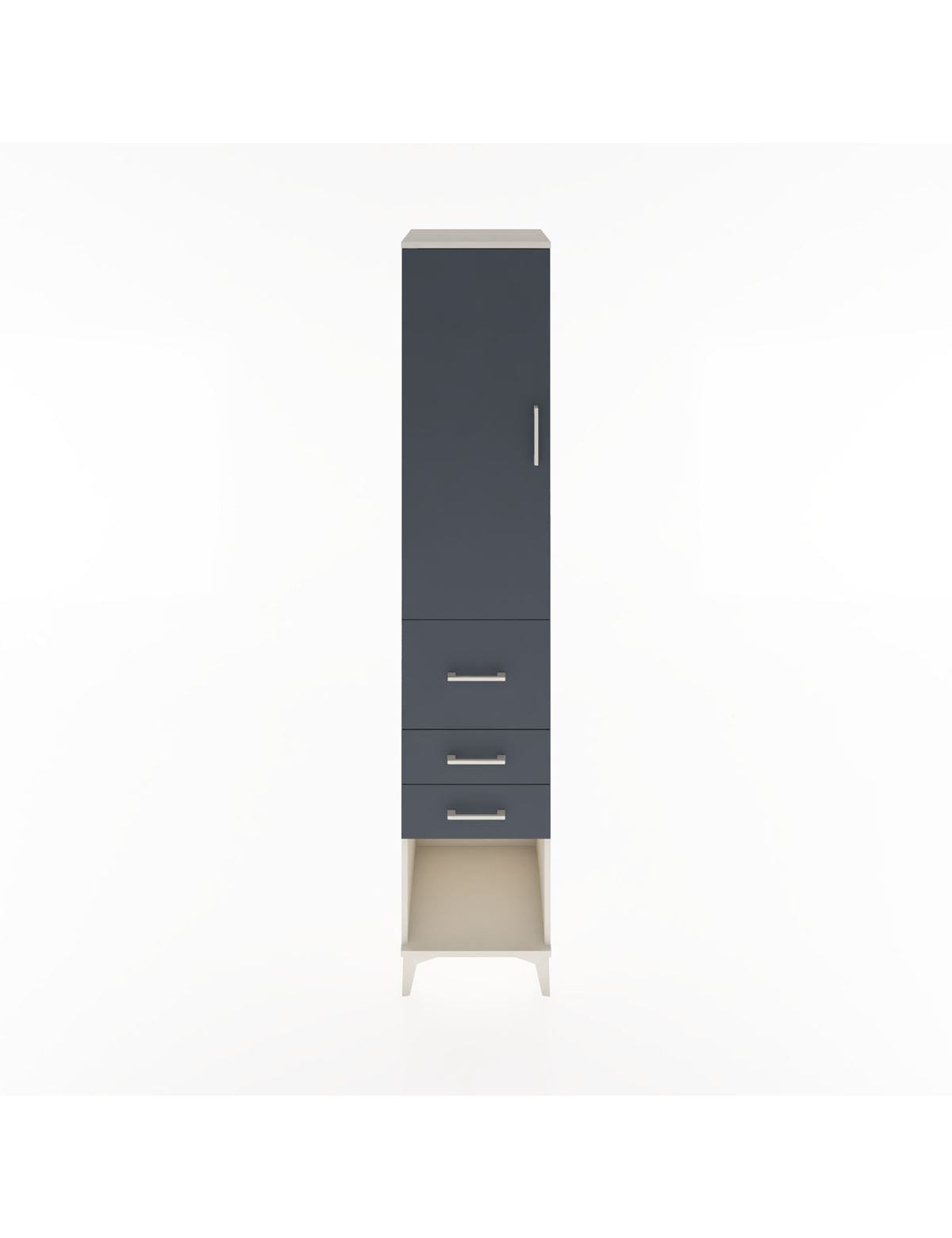 Hyperion Dolap 3 Raflı 3 Çekmeceli Tek Kapaklı 44x44x221 Aytaşı-Antrasit