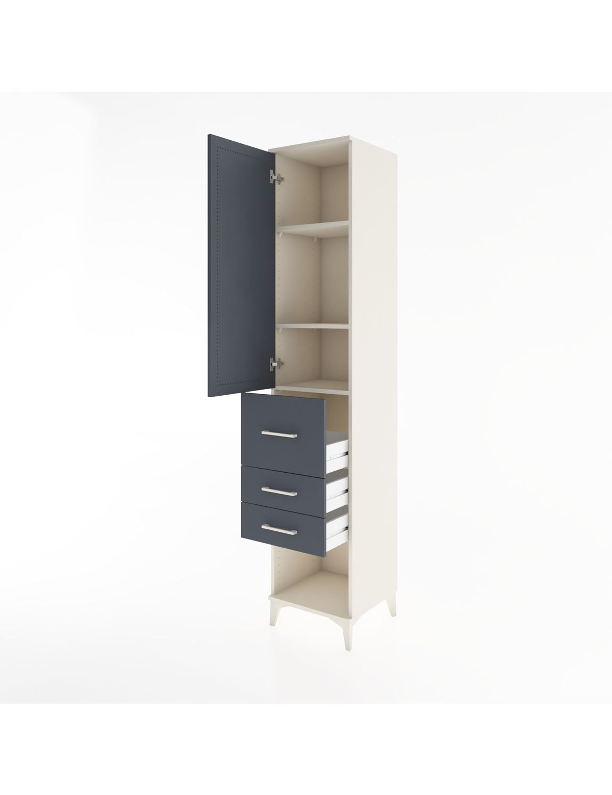 Hyperion Dolap 3 Raflı 3 Çekmeceli Tek Kapaklı 44x44x221 - S61M152V2B