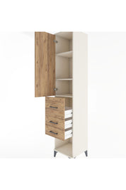 Hyperion Dolap 3 Raflı 3 Çekmeceli Tek Kapaklı 44x44x221 Aytaşı-Çam