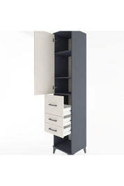 Hyperion Dolap 3 Raflı 3 Çekmeceli Tek Kapaklı 44x44x221 Antrasit-Aytaşı