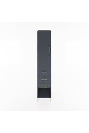 Hyperion Dolap 3 Raflı 3 Çekmeceli Tek Kapaklı 44x44x221 Antrasit-Antrasit