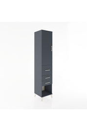 Hyperion Dolap 3 Raflı 3 Çekmeceli Tek Kapaklı 44x44x221 Antrasit-Antrasit