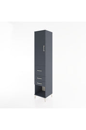 Hyperion Dolap 3 Raflı 3 Çekmeceli Tek Kapaklı 44x44x221 Antrasit-Antrasit
