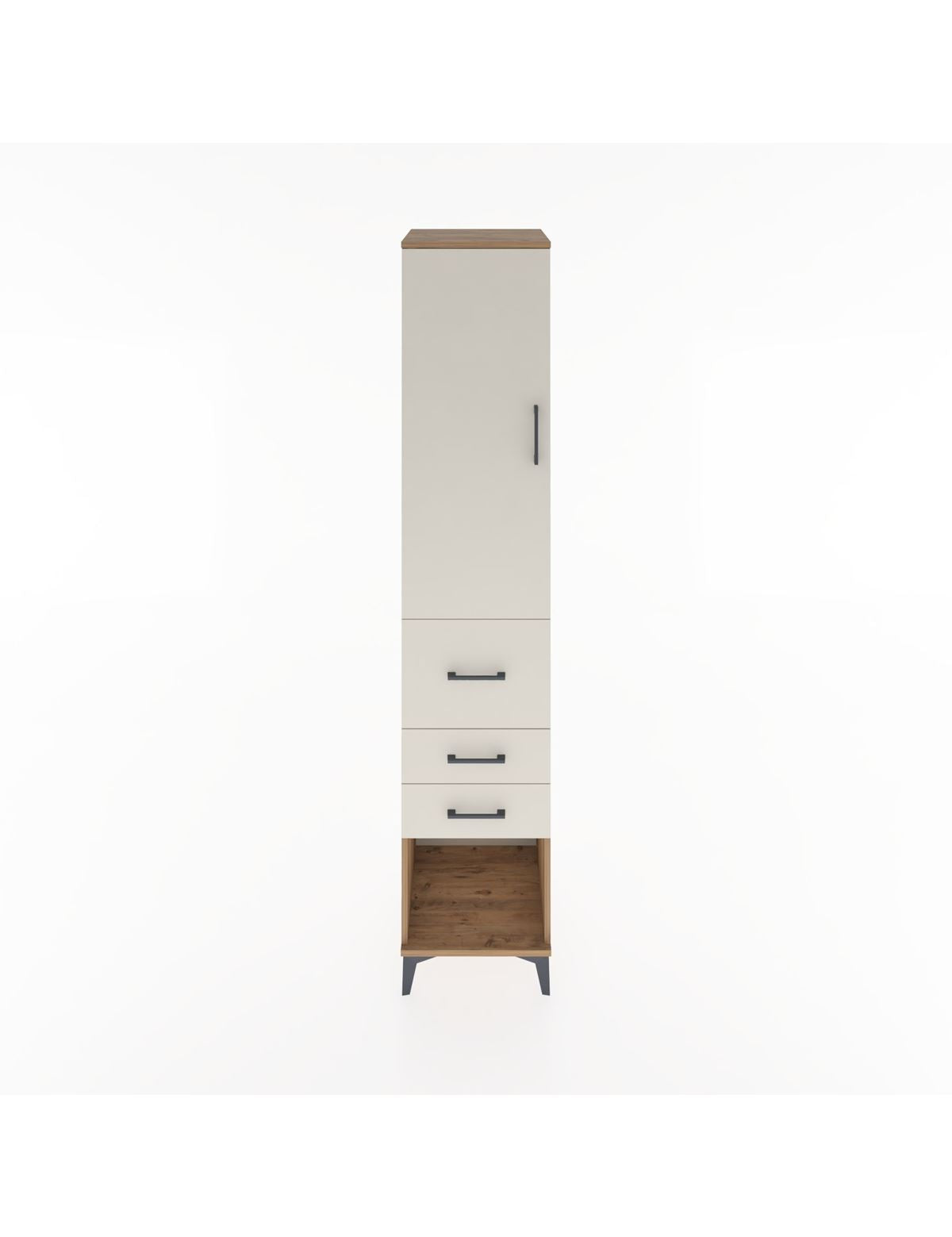 Hyperion Dolap 3 Raflı 3 Çekmeceli Tek Kapaklı 44x44x221 Çam-Aytaşı