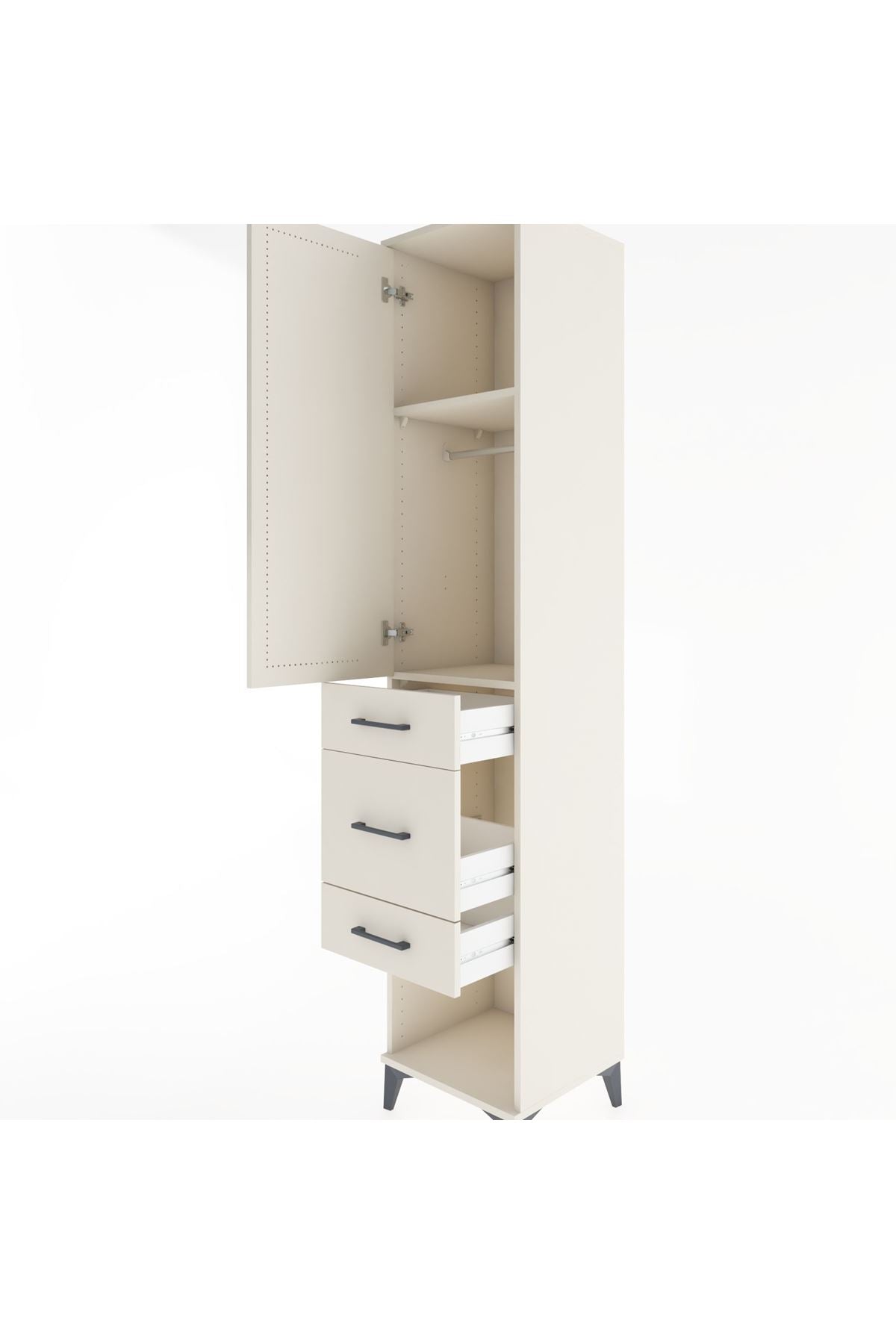 Hyperion Dolap 2 Raflı 3 Çekmeceli Tek Askılı 44x44x221 Aytaşı-Aytaşı