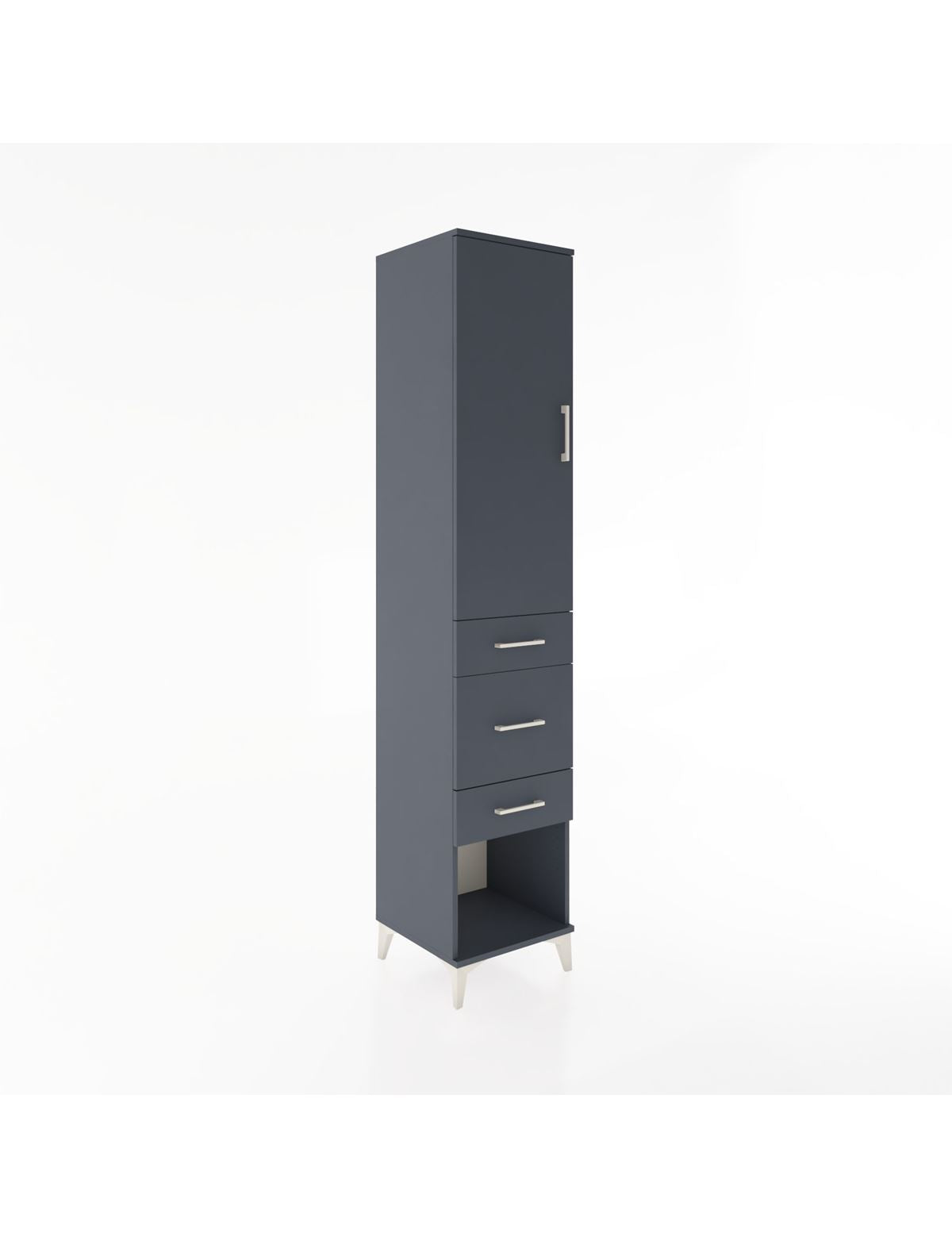 Hyperion Dolap 2 Raflı 3 Çekmeceli Tek Askılı 44x44x221 Antrasit-Antrasit