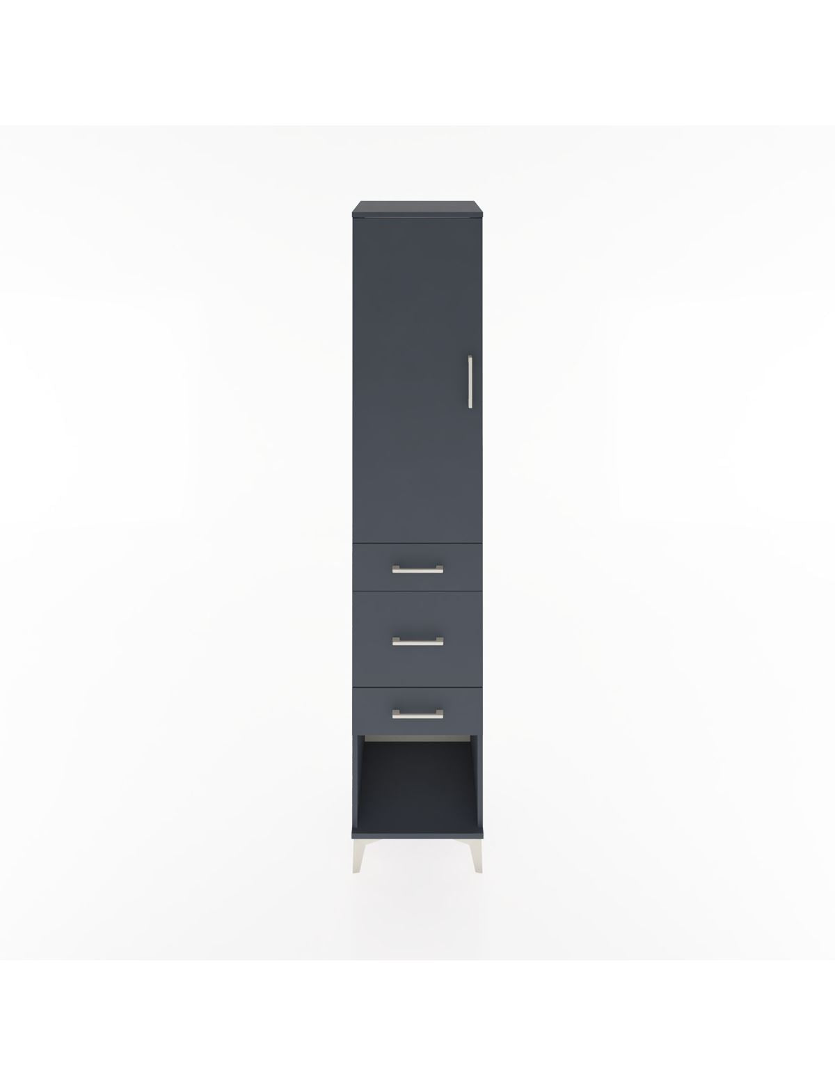 Hyperion Dolap 2 Raflı 3 Çekmeceli Tek Askılı 44x44x221 Antrasit-Antrasit