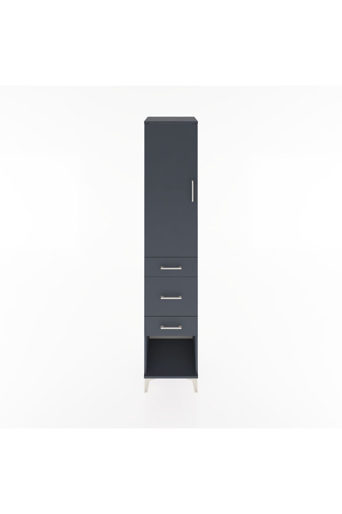 Hyperion Dolap 2 Raflı 3 Çekmeceli Tek Askılı 44x44x221 Antrasit-Antrasit