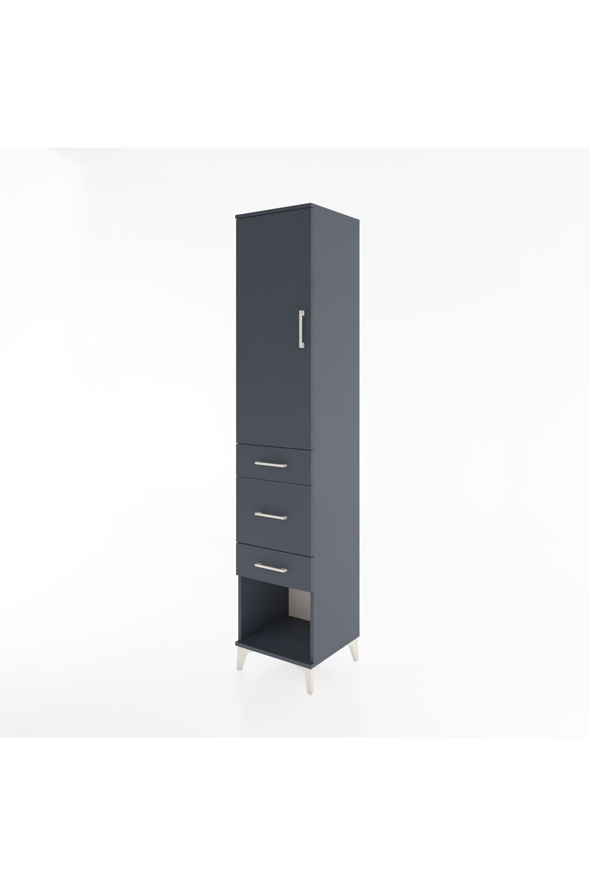 Hyperion Dolap 2 Raflı 3 Çekmeceli Tek Askılı 44x44x221 Antrasit-Antrasit