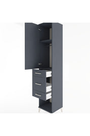 Hyperion Dolap 2 Raflı 3 Çekmeceli Tek Askılı 44x44x221 Antrasit-Antrasit