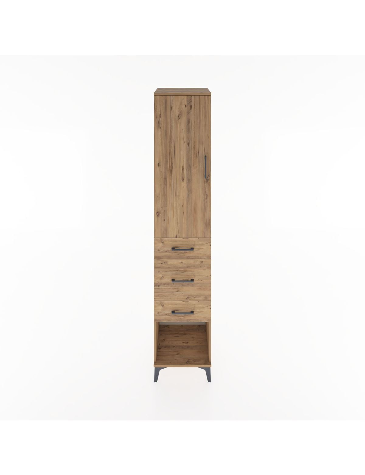 Hyperion Dolap 2 Raflı 3 Çekmeceli Tek Askılı 44x44x221 Çam-Çam