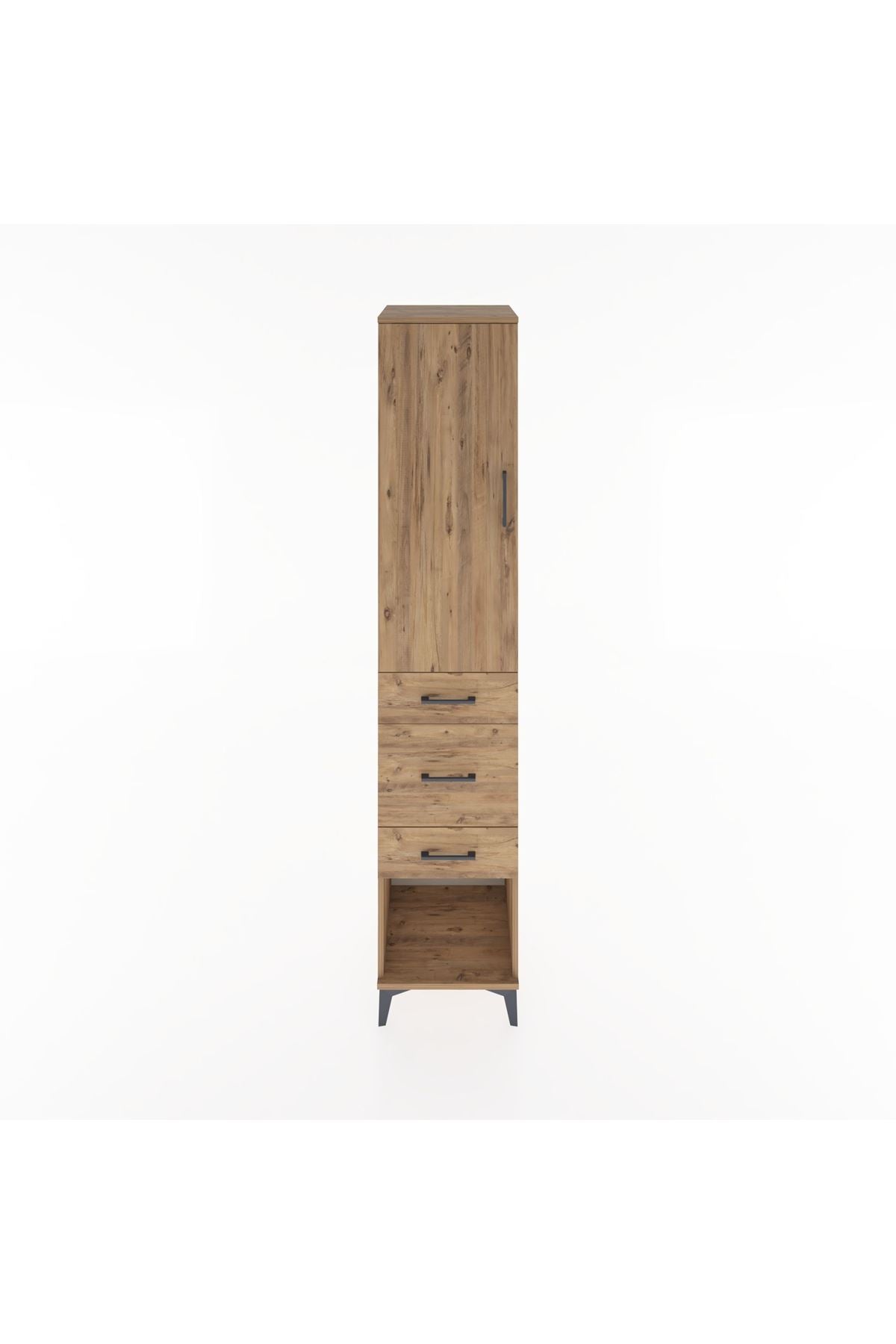 Hyperion Dolap 2 Raflı 3 Çekmeceli Tek Askılı 44x44x221 Çam-Çam