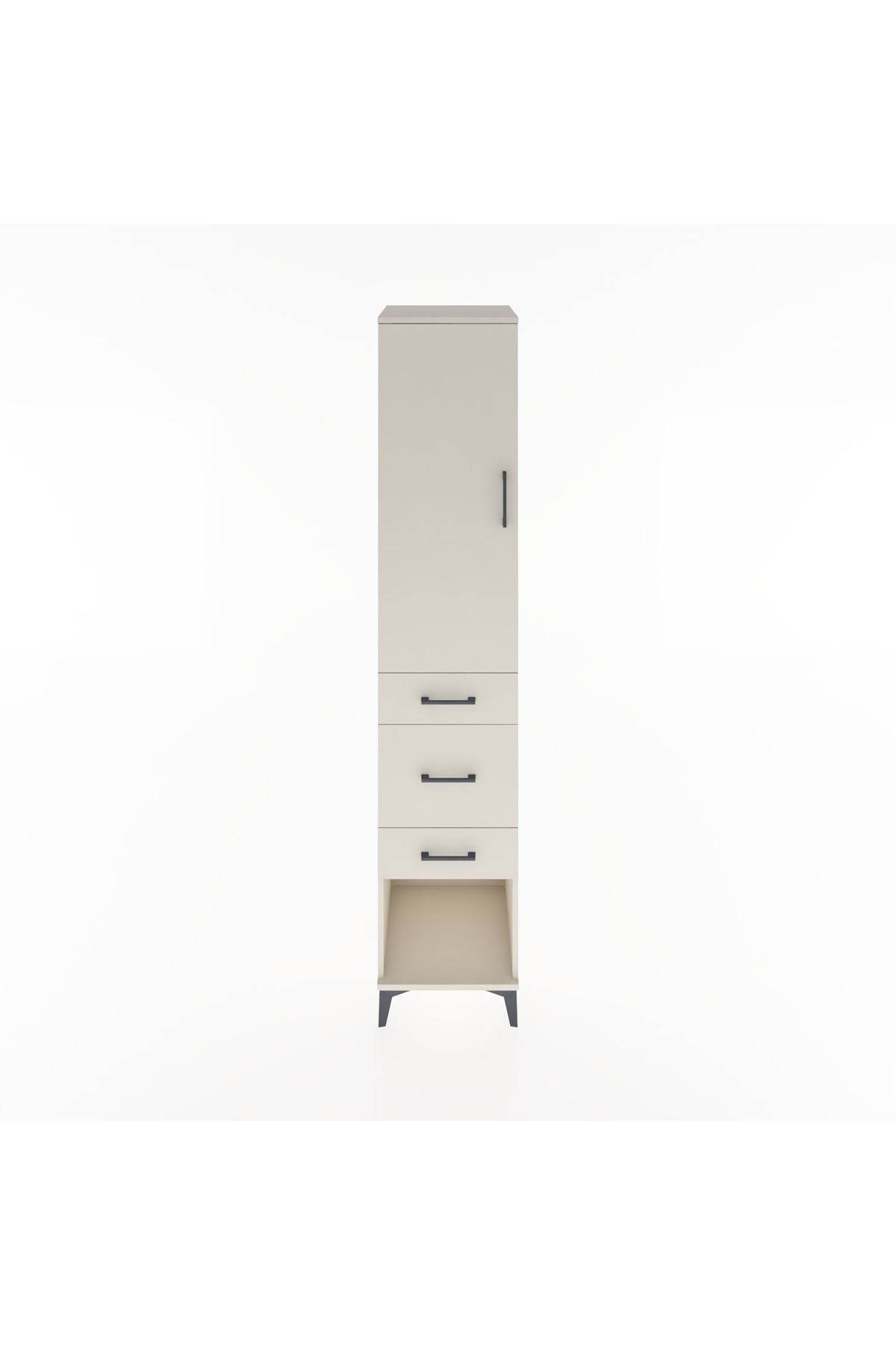 Hyperion Dolap 3 Raflı 3 Çekmeceli Tek Kapaklı 44x44x221 Aytaşı-Aytaşı