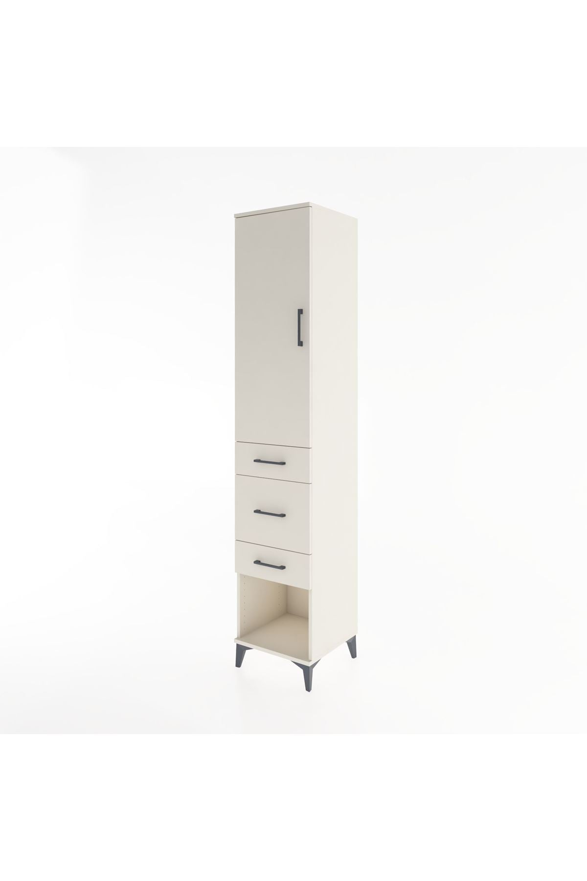 Hyperion Dolap 3 Raflı 3 Çekmeceli Tek Kapaklı 44x44x221 Aytaşı-Aytaşı