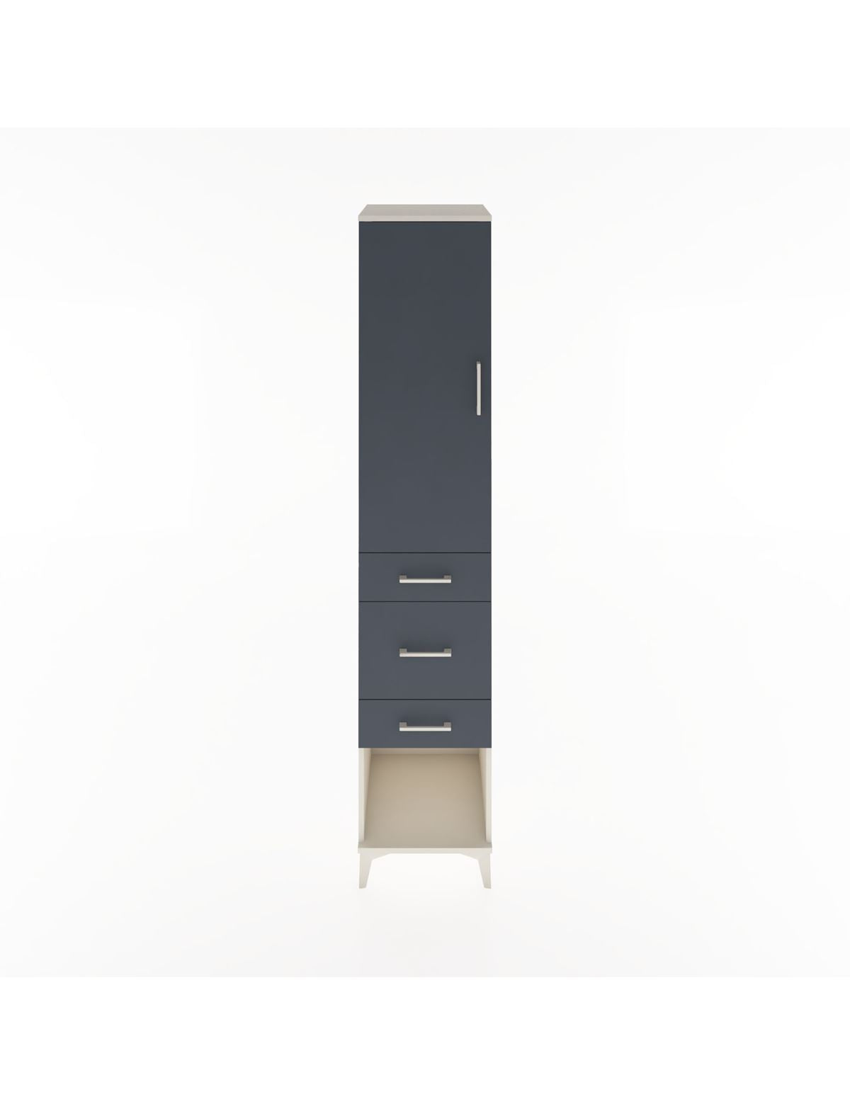 Hyperion Dolap 3 Raflı 3 Çekmeceli Tek Kapaklı 44x44x221 Aytaşı-Antrasit