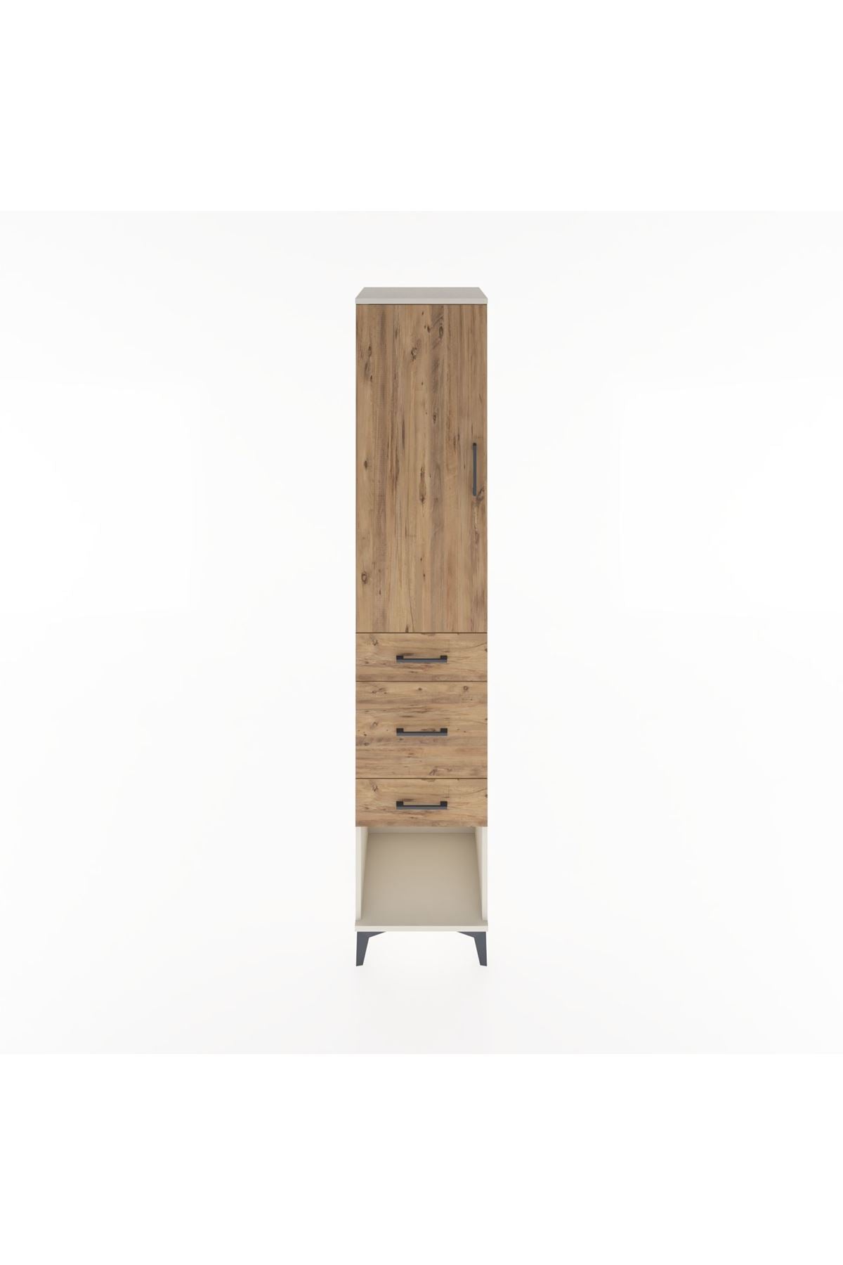 Hyperion Dolap 3 Raflı 3 Çekmeceli Tek Kapaklı 44x44x221 Aytaşı-Çam