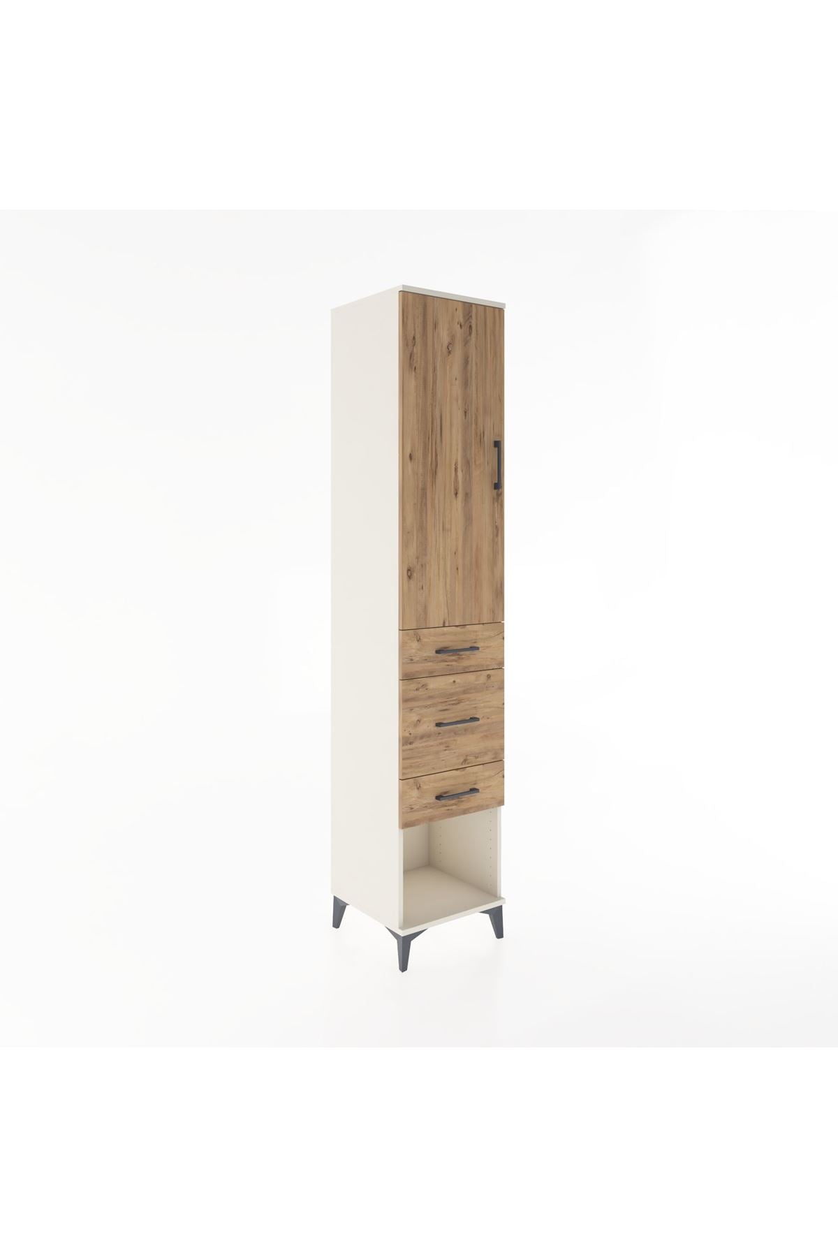 Hyperion Dolap 3 Raflı 3 Çekmeceli Tek Kapaklı 44x44x221 Aytaşı-Çam