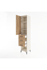 Hyperion Dolap 3 Raflı 3 Çekmeceli Tek Kapaklı 44x44x221 Aytaşı-Çam