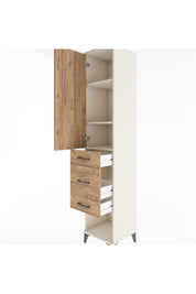 Hyperion Dolap 3 Raflı 3 Çekmeceli Tek Kapaklı 44x44x221 Aytaşı-Çam