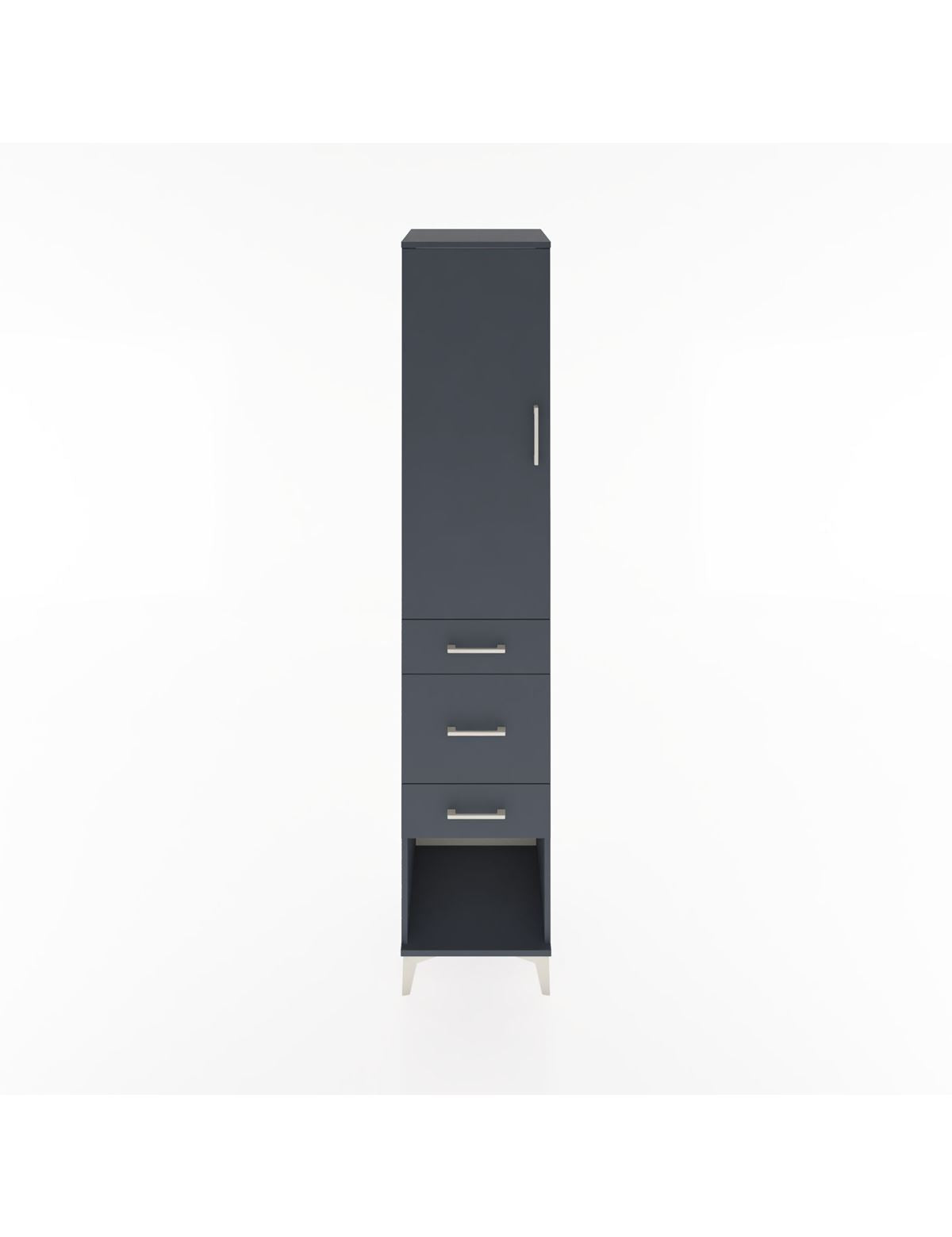 Hyperion Dolap 3 Raflı 3 Çekmeceli Tek Kapaklı 44x44x221 Antrasit-Antrasit