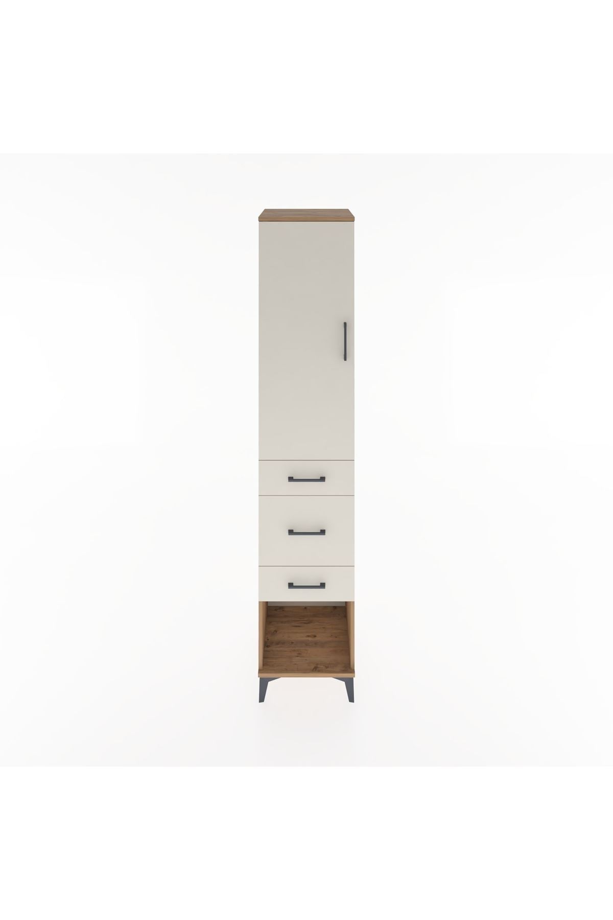 Hyperion Dolap 3 Raflı 3 Çekmeceli Tek Kapaklı 44x44x221 Çam-Aytaşı