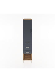 Hyperion Dolap 3 Raflı 3 Çekmeceli Tek Kapaklı 44x44x221 Çam-Antrasit