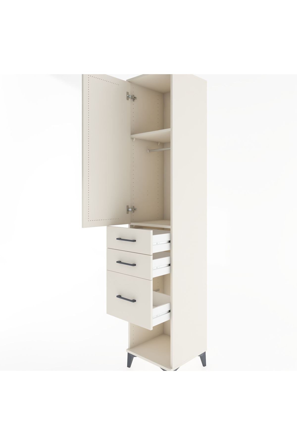 Hyperion Dolap 2 Raflı 3 Çekmeceli Tek Askılı 44x44x221 Aytaşı-Aytaşı