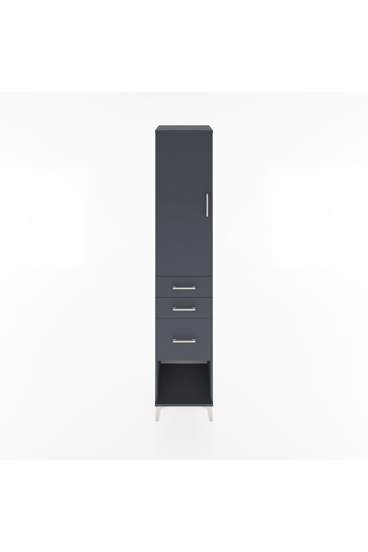 Hyperion Dolap 2 Raflı 3 Çekmeceli Tek Askılı 44x44x221 Antrasit-Antrasit