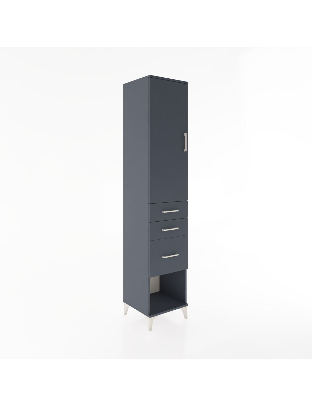 Hyperion Dolap 2 Raflı 3 Çekmeceli Tek Askılı 44x44x221 Antrasit-Antrasit